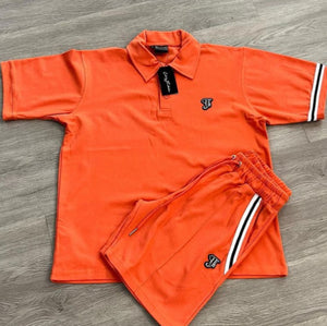 Rubber Logo Short Sleeve Polo Set