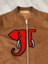 Load image into Gallery viewer, Brown Big Face Suede Bomber Jacket