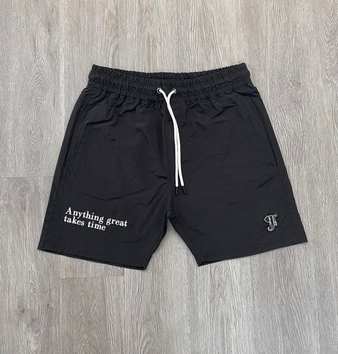 Black Nylon Logo Shorts