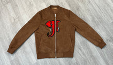 Load image into Gallery viewer, Brown Big Face Suede Bomber Jacket